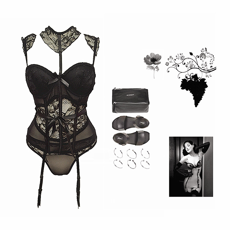 F5389-2Sexy Women Body Suit Plush Body Shaper Sexy Erotic